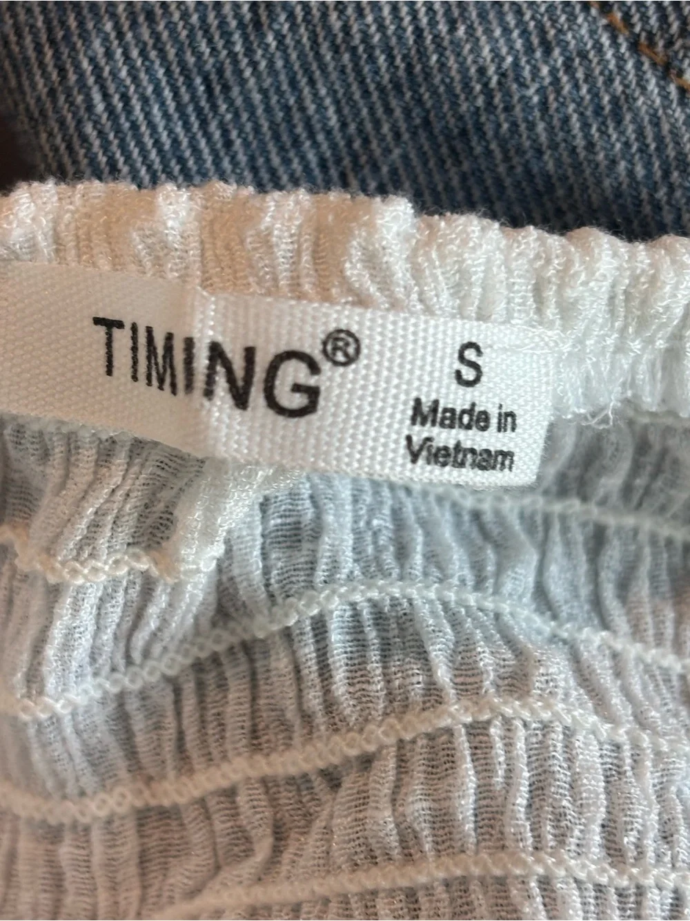 Timing Cream Smocked Ruffle Tank Top - Picture 5 of 5